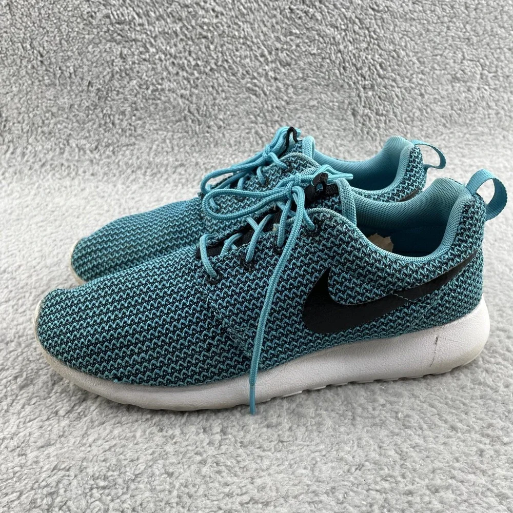 Nike Roshe Running Shoe Women's 9.5 Blue Knit Training Sportswear Sneaker Active